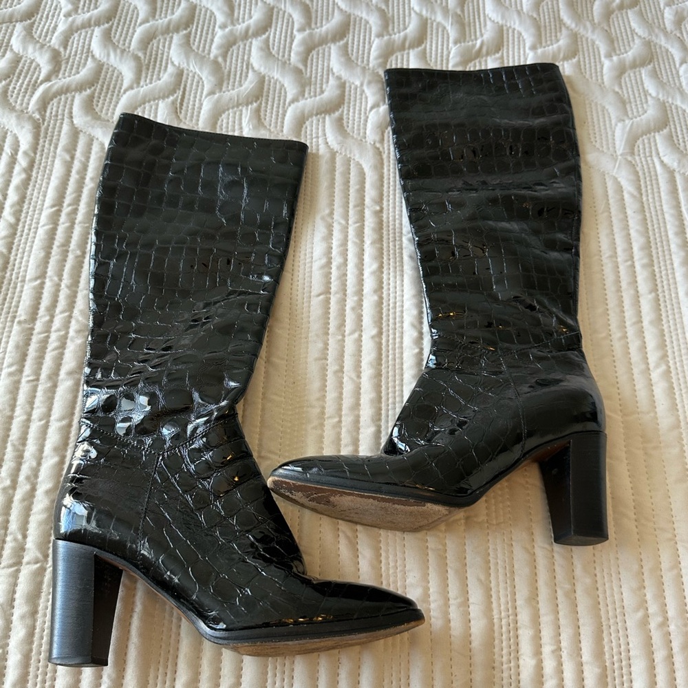 Pre owned - Hobbs London Leather Shoe in patent leather crocodile
